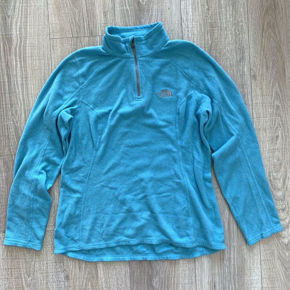 North Face Logo Polartec Classic 1/4 Zip Fleece Lightweight Jacket Womens Size M